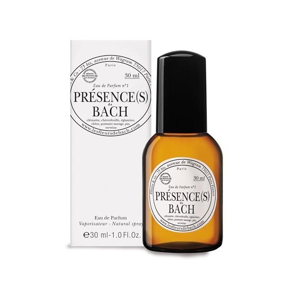 Elixirs & Co - Eau de Parfum aux Fleurs de Bach - Bio - Présence s - Bien-être - Parfum Frais et Fleuri - Verveine Pin et Po