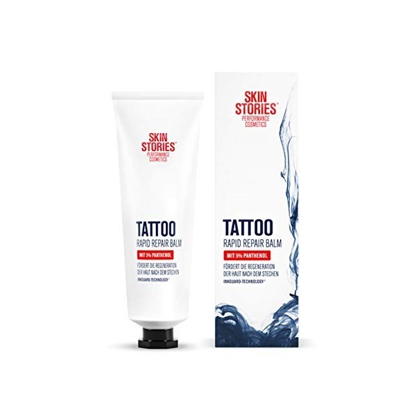 SKIN STORIES Rapid Repair Balm 1 x 50 ml - Crème après-tatouage apaisante au panthénol - Soin de tatouage pour favoriser la P...