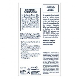 SKIN STORIES Rapid Repair Balm 1 x 50 ml - Crème après-tatouage apaisante au panthénol - Soin de tatouage pour favoriser la P...