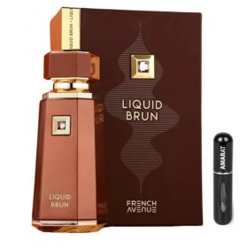 Parfum Liquid Brun 100 ml, arabe longue durée, eau de parfum importée de Dubaï, atomiseur rechargeable 5 ml, notes de cannell...