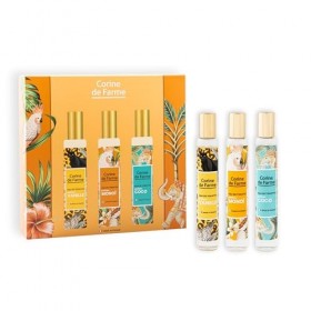 Corine de Farme - Coffret Parfums Monosenteurs Tropical - 3x30ml - Coco Vanille Monoï - Superposition Unique de Parfum - Gour