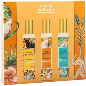 Corine de Farme - Coffret Parfums Monosenteurs Tropical - 3x30ml - Coco Vanille Monoï - Superposition Unique de Parfum - Gour
