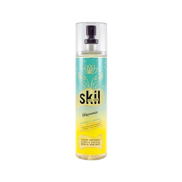 SKIL - Brume Parfumée Femme ENERGY - Collection Feel Good - Parfum Musc Ambre - Flacon Vaporisateur 250 ml - Fabriqué en Fran...