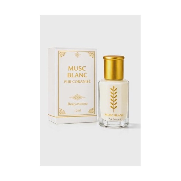 Musc Blanc Tahara Coranisé – Grand Flacon à Tige 12 ml | Parfum Pur et Intense | Forte Odeur | RoqyaSunna France Parfum