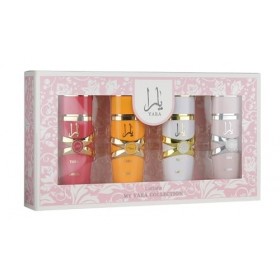 Lattafa My Yara Collection – Lot de 4 flacons deau de parfum de 25 ml pour femme Yara, Yara Moi, Yara Tous + Yara Candy Parfum