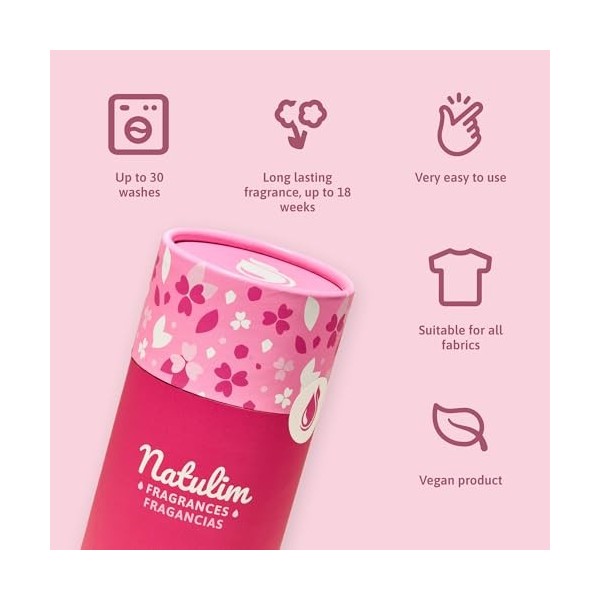 Natulim – Perles Parfumées pour Lessive 30 Lavages – Parfum Longue Durée – Sans Produits Chimiques – Convient aux Peaux Sen P...