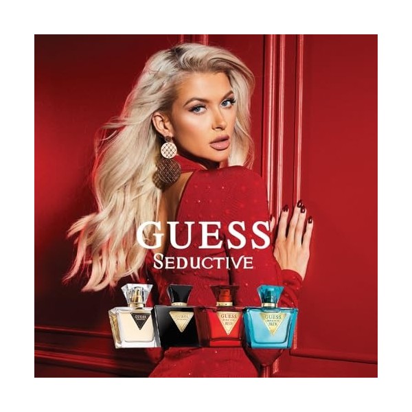GUESS Coffret Parfum Femme – 4 Miniatures Eau de Toilette 7,5 ml chacune : Seductive, Red, Blue, Noir
