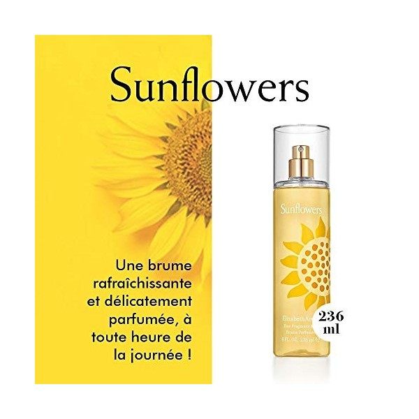 Elizabeth Arden Sunflowers, Brume Parfumée pour Femme 236ml , Senteur Florale et Fruitée