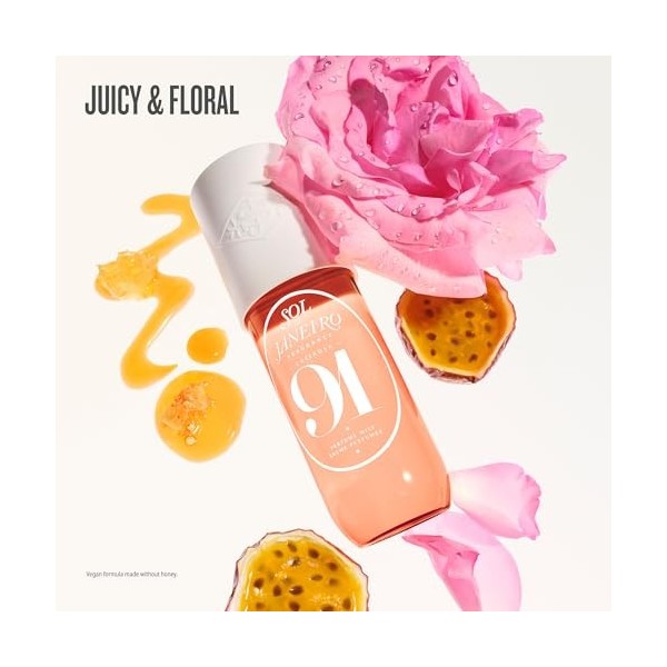 Sol de Janeiro Cheirosa 91 Spray pour le corps avec fruit de la passion, caramel miel et rose, parfum floral, végétalien et s