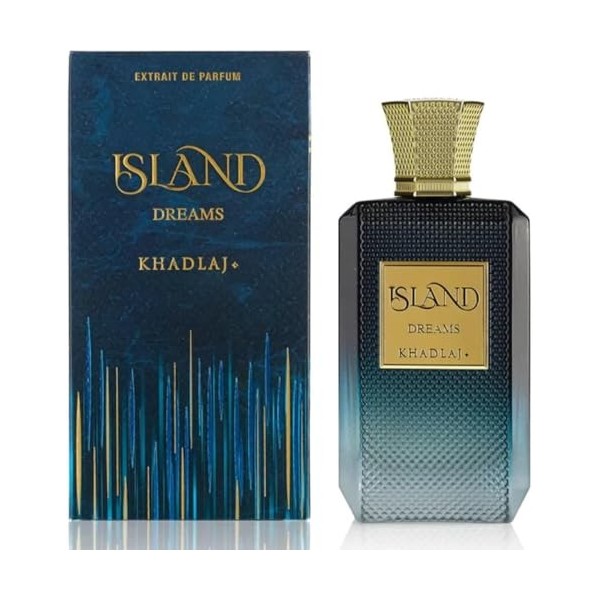 Khadlaj Island Dreams - Fruity, Floral, Woody, Musky - Extrait de Parfum Long-Lasting Fragrance for Unisexe, 100ml