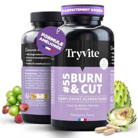 Bruleur de Graisse Puissant Homme Femme | Brule Graisse Puissant Perte de Poids Rapide et Efficace | TRYVITE BURN&CUT Formule