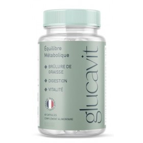 Glucavit Équilibre Métabolique, Complément Alimentaire Végan, 60 Capsules, Digestion et Vitalité