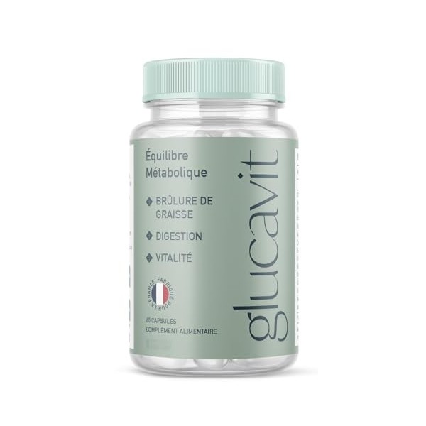 Glucavit Équilibre Métabolique, Complément Alimentaire Végan, 60 Capsules, Digestion et Vitalité