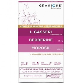 GRANIONS Probiotique Complexe Minceur - Morosil, Berberine, Probiotique Flore Intestinale, Vinaigre de Cidre, Chrome, Lactoba