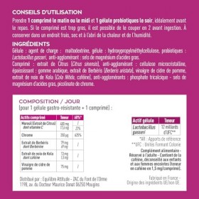 GRANIONS Probiotique Complexe Minceur - Morosil, Berberine, Probiotique Flore Intestinale, Vinaigre de Cidre, Chrome, Lactoba