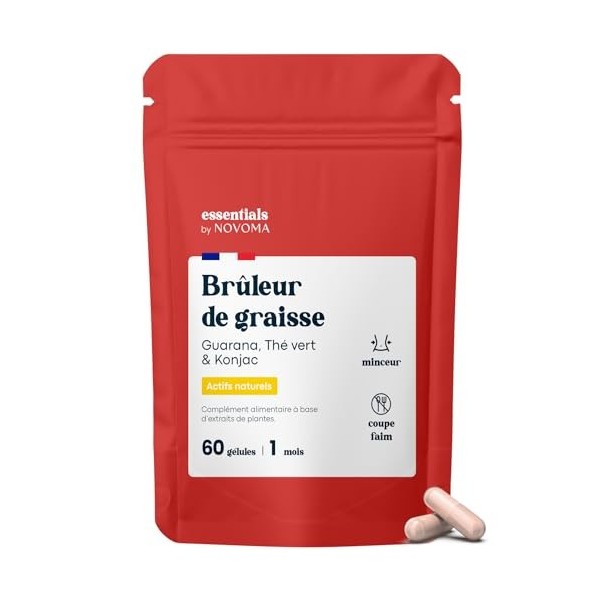 Bruleur de Graisse Puissant, Formule Minceur avec Guarana, Thé Vert & Konjac, Coupe Faim Naturel, Complément Perte de Poids, 