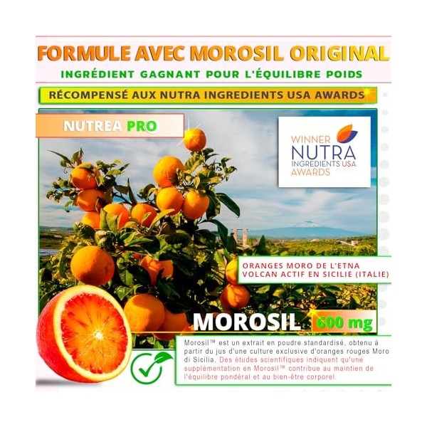MOROSIL™ 600mg | Bruleur de graisse puissant | Morosil perte de poids rapide et efficace | Brule graisse et coupe faim | 100 