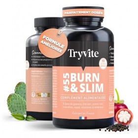 TRYVITE BURN&SLIM | Bruleur de Graisse Homme Femme | Coupe Faim Puissant et Efficace Minceur Perte de Poids Rapidement | 90 g