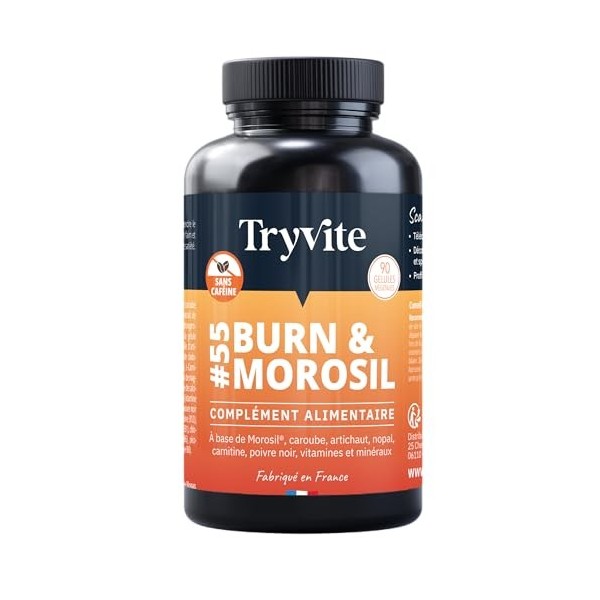 TRYVITE BURN&MOROSIL | Bruleur de Graisse Puissant | Coupe Faim Puissant et Efficace | Morosil Perte de Poids Rapide et Effic