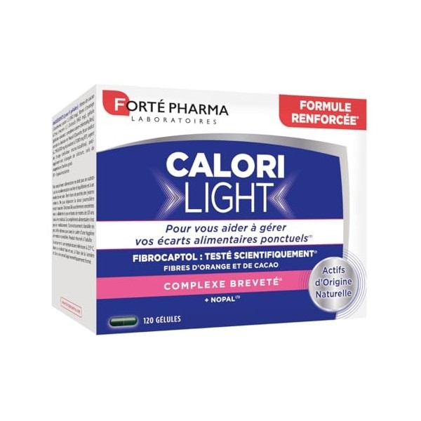 Forté Pharma - CaloriLight - Nopal, Fibres dorange et de cacao - Aide minceur et perte de poids - Capteur de graisses, Effet