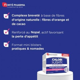Forté Pharma - CaloriLight - Nopal, Fibres dorange et de cacao - Aide minceur et perte de poids - Capteur de graisses, Effet