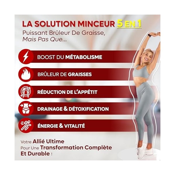 Bruleur de Graisse Puissant | Coupe Faim Efficace | Perte de Poids Rapide et Efficace | Détox | Minceur Homme & Femme | Fabri