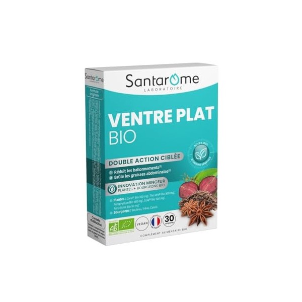 Santarome Bio - Ventre Plat I Complément Alimentaire Minceur Perte de Poids I Action Ciblée Rondeurs Abdominales - A base de 