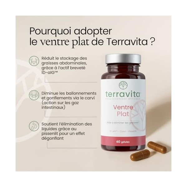 VENTRE PLAT | Réduit l’Assimilation des Graisses et des Sucres | Contre Ballonnements et Ventre Gonflé | Actif Breveté ID-alG