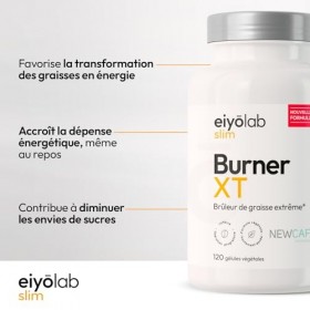 BURNER XT | Brûleur de Graisse Extrême | Caféine Microencapsulée NewCaff™ + L-Carnitine + Café Vert + Guarana | 120 Gélules V