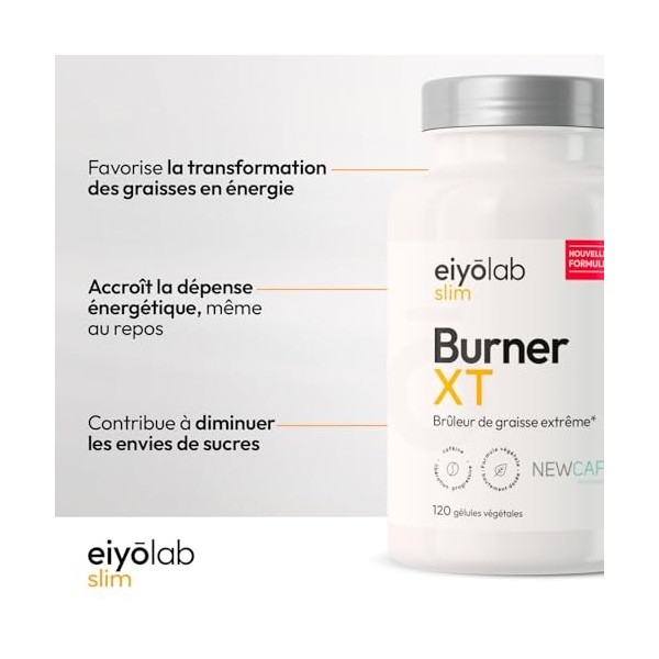 BURNER XT | Brûleur de Graisse Extrême | Caféine Microencapsulée NewCaff™ + L-Carnitine + Café Vert + Guarana | 120 Gélules V
