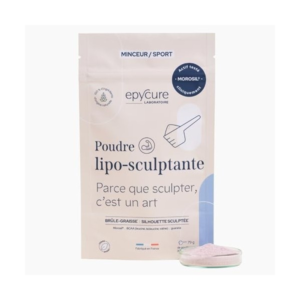 EPYCURE - Poudre Lipo Sculptante - 100% Naturel - Silhouette et Tonicité Musculaire - Morosil® 400mg, BCAA, Guarana - 1 Mois 