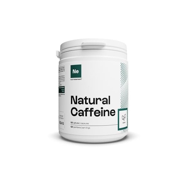 Nutrielement - Caféine Naturelle - 120 gélules - Concentration - Energie - Améliore les performances physiques - Coffea Arabi