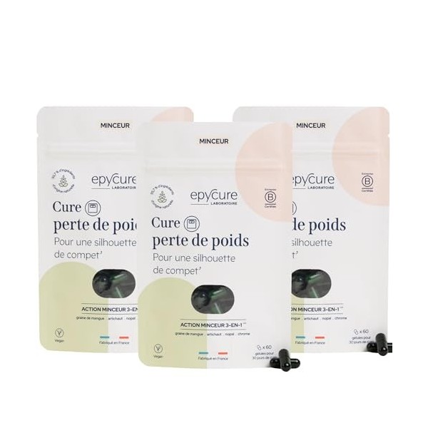 EPYCURE - Cure Perte de Poids - Élimine les Toxines, Contrôle du Poids, Accélère Dépense Énergétique - 95,4% Naturel - Vegan 
