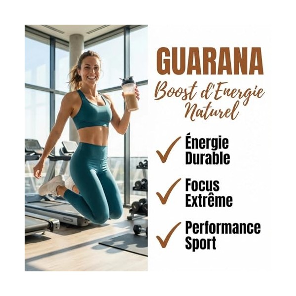 Guarana en Poudre 100g | Contrôle du Poids Énergie Boost Mental Concentration Minceur Puissant | Stimulant Alternative au Caf