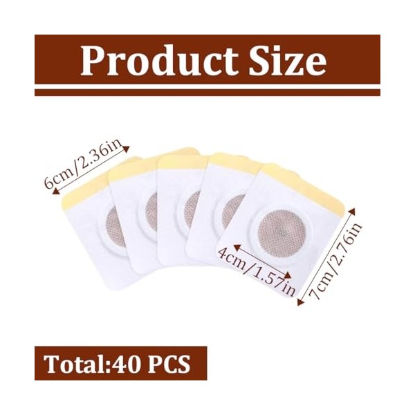 40 Pièces Patchs Minceur Ventre Plat, Brûleur de Graisse Naturel, Brûle Graisse Puissant Patch Minceur, Anti-Cellulite