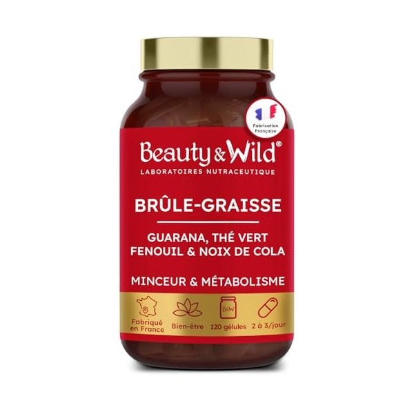 Bruleur de Graisse Puissant, Formule Minceur avec Guarana, Thé Vert, Coupe Faim Naturel, Complément Perte de Poids, Cure de 1