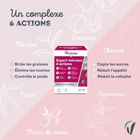 VITAVEA BIEN-ETRE Expert Minceur 6 actions en 1 - Complément Alimentaire Minceur, Cellulite, Contrôle du poids, Elimination -...