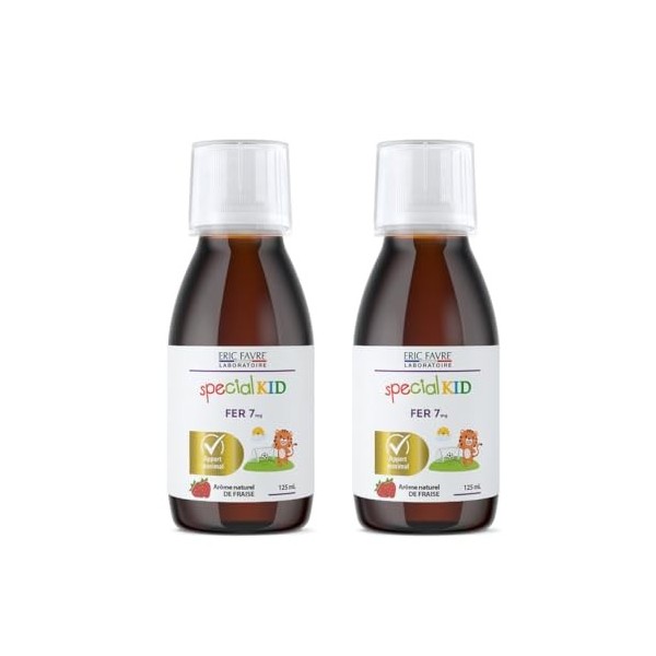 SPECIAL KID FER 7 mg - Développement Cognitif Normal - Solution Buvable 125 ml - Bisglycinate de Fer + Vitamine C Acérola -