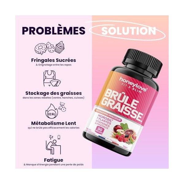 Bruleur de Graisse Puissant Morosil Homme & Femme 90 gélules | Coupe-faim et perte de poids | Vinaigre de cidre | Minceur ext