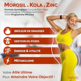 Brûleur de Graisse Puissant | Morosil® 400 mg, Kola, Zinc, Vitamine C | Perte de Poids Rapide et Efficace | Minceur Homme & F