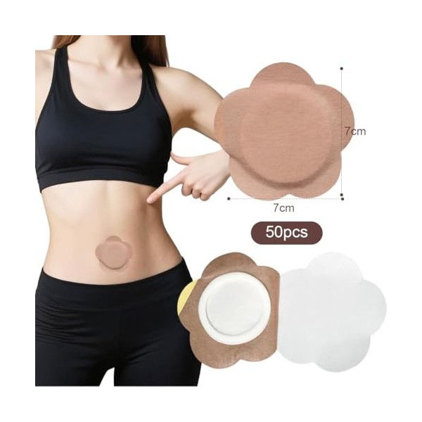 PYEUIFT 50 Pièces Patchs pour le nombril, Pour taille seau, Graisse du ventre, Facile à utiliser, Non irritant Nu