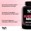 BURNER MAX | Brûleur de Graisse Hautement Dosé | Caféine Naturelle + L-Carnitine + Guarana | Burner Thermogénique, Lipotrope,