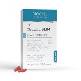 BIOCYTE Le Cellulislim - Complement Alimentaire Anti Cellulite & Draineur - Vigne Rouge, Cafeine, Vitamine B6-40 gélules - Pr