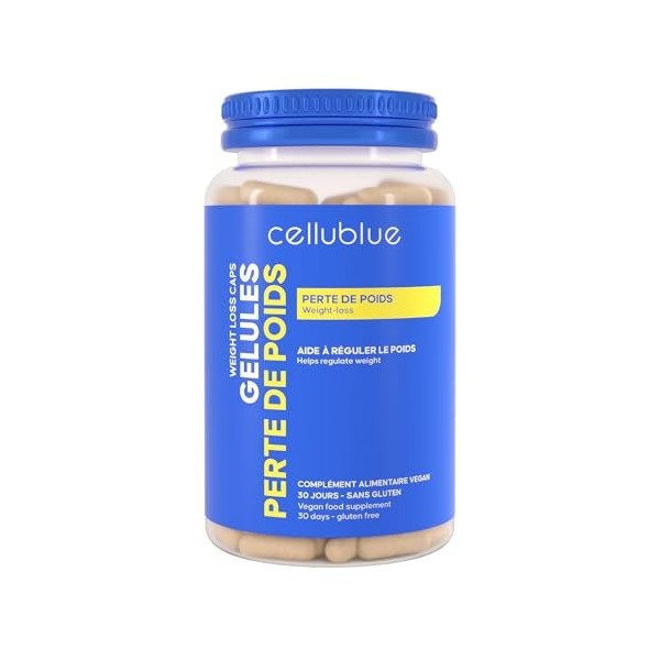 Gélules Perte de poids Cellublue - Minceur Femme - Perte de Poids Efficace, Brûleur de Graisses Ventre Plat, Réduit l’Appétit