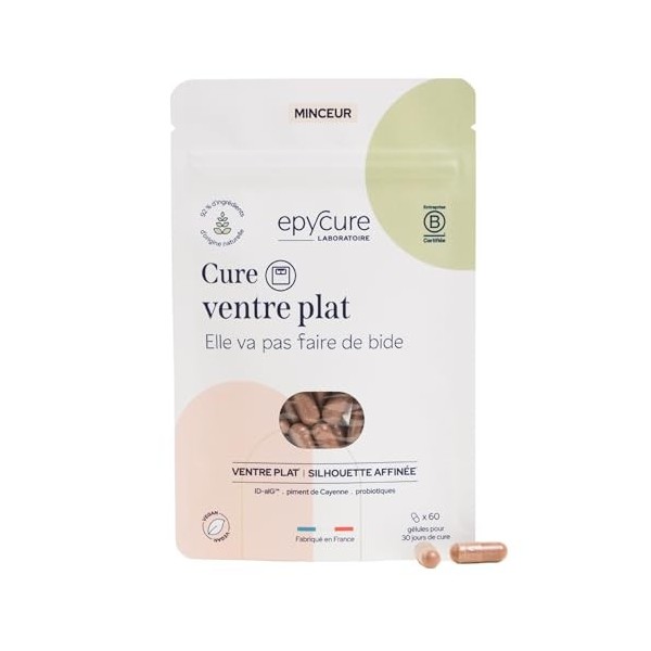 EPYCURE - Cure Ventre Plat - Réduction des Graisses Abdominales, Ballonnements, Silhouette Affinée - 100% Naturel - Pépins de