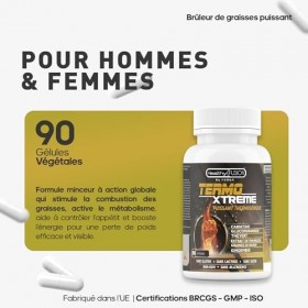Brûleur de graisses puissant et efficace | Thermogénique | Gélules minceur avec effet coupe-faim et satiétant pour une perte 