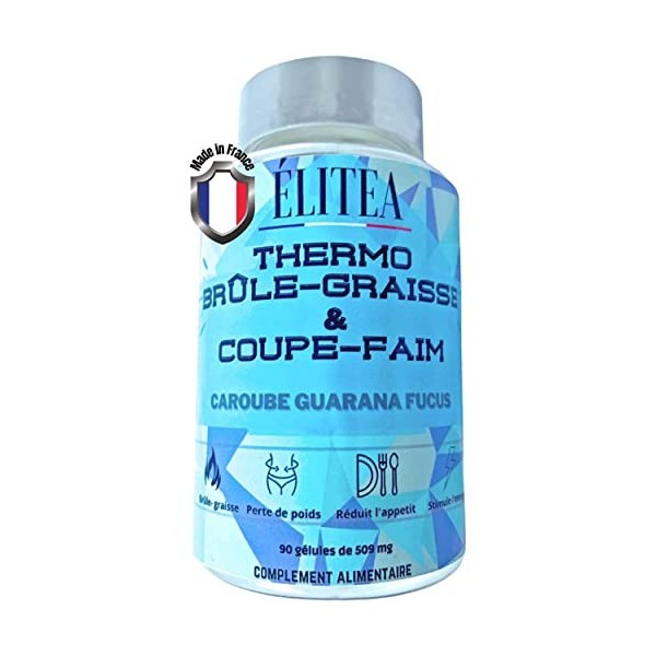 Elitea |Thermo brûle graisse & coupe faim puissant et efficace |Extra fort minceur pour homme et femme 100% naturel |Caroube 