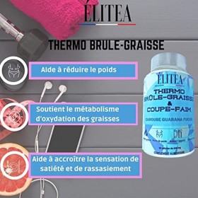 Elitea |Thermo brûle graisse & coupe faim puissant et efficace |Extra fort minceur pour homme et femme 100% naturel |Caroube 