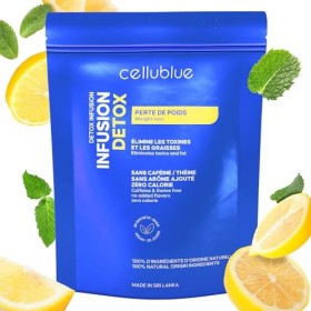 Infusion Détox Minceur Cellublue - Tisane Drainante Élimination Toxines - Formule 100% naturelle à base de 5 plantes - Zéro C