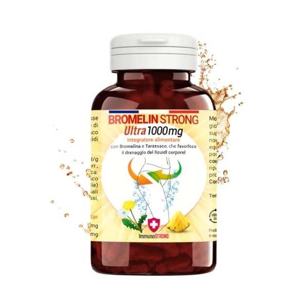 Bromélaïne 5000 GDU/g avec pissenlit - 120 comprimés de 1000 mg - ImmunoSTRONG